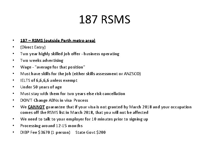 187 RSMS • • • • 187 – RSMS (outside Perth metro area) (Direct