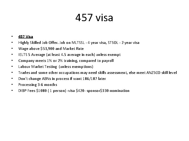 457 visa • • • 457 Visa Highly Skilled Job Offer. Job on MLTSSL