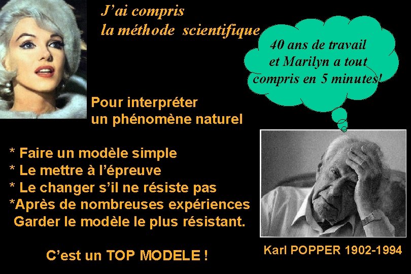 J’ai compris la méthode scientifique 40 ans de travail et Marilyn a tout compris