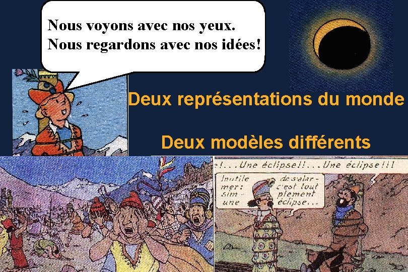 Nous voyons avec nos yeux. Nous regardons avec nos idées! Deux représentations du monde