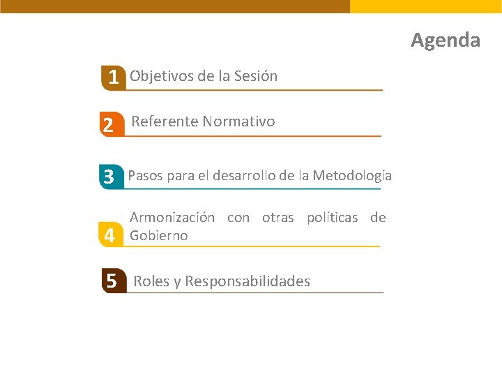 Agenda 1 Objetivos de la Sesión 2 Referente Normativo 3 Pasos para el desarrollo Agenda 1 Objetivos de la Sesión 2 Referente Normativo 3 Pasos para el desarrollo