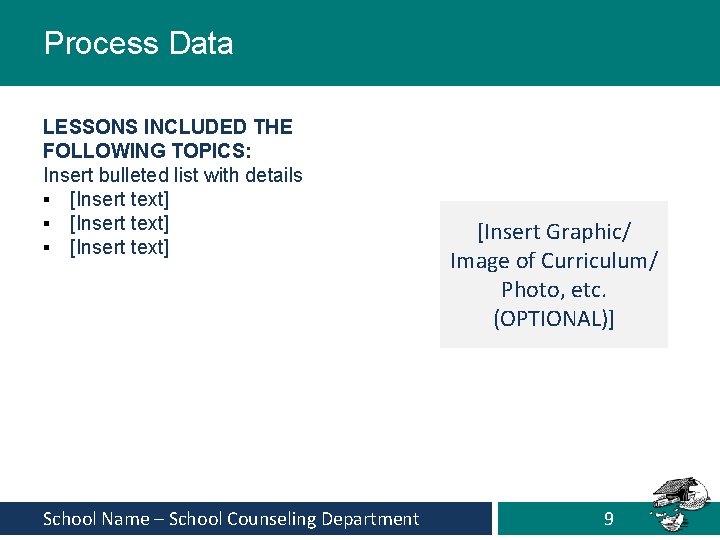Process Data LESSONS INCLUDED THE FOLLOWING TOPICS: Insert bulleted list with details ▪ [Insert