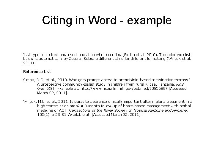 Managing References Using the free reference management tool