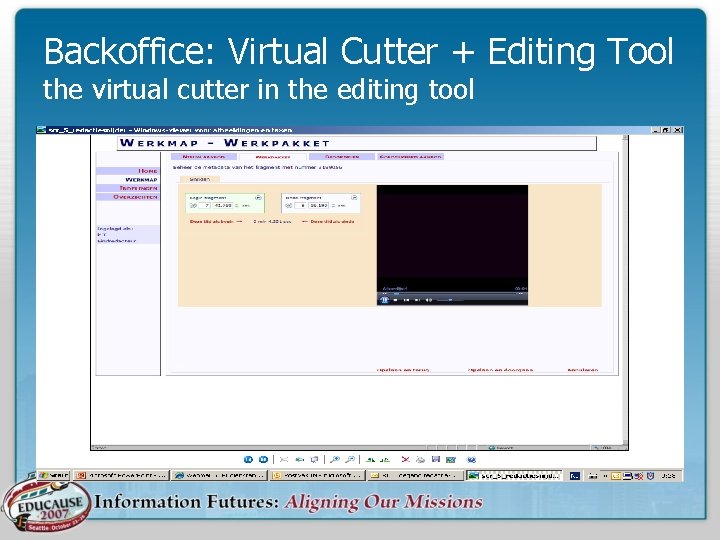 Backoffice: Virtual Cutter + Editing Tool the virtual cutter in the editing tool 