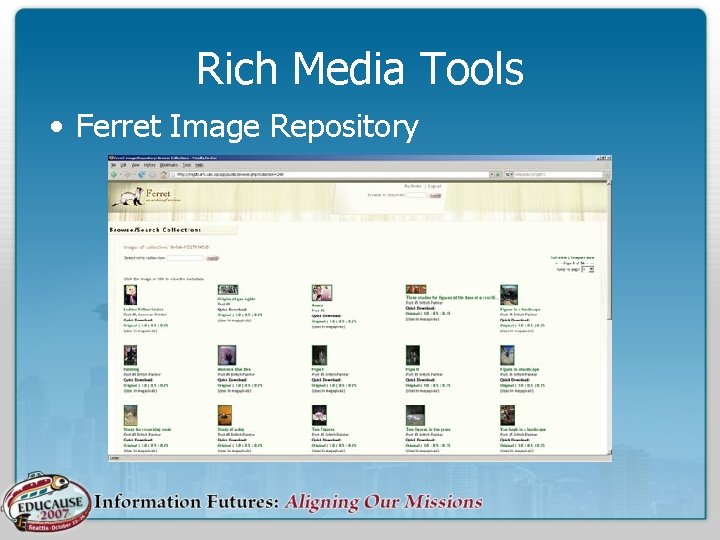 Rich Media Tools • Ferret Image Repository 
