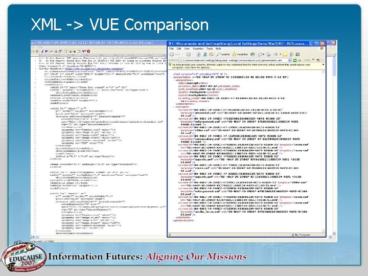 XML -> VUE Comparison 