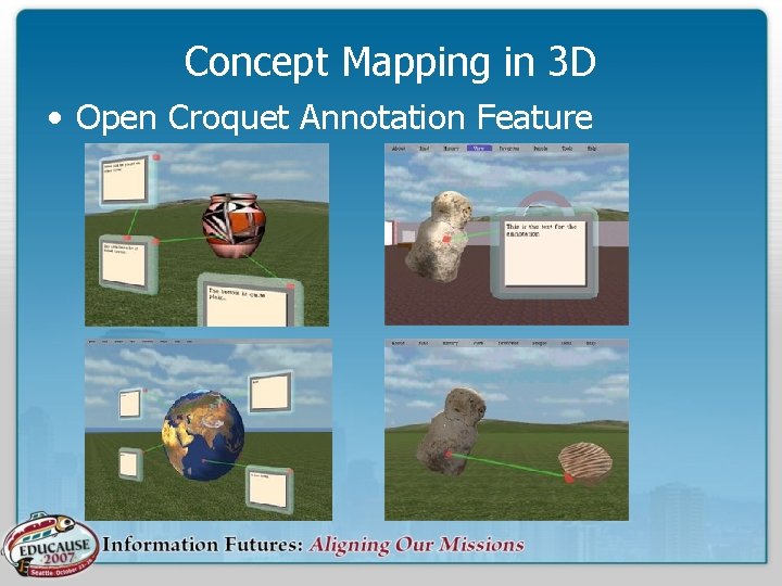 Concept Mapping in 3 D • Open Croquet Annotation Feature 