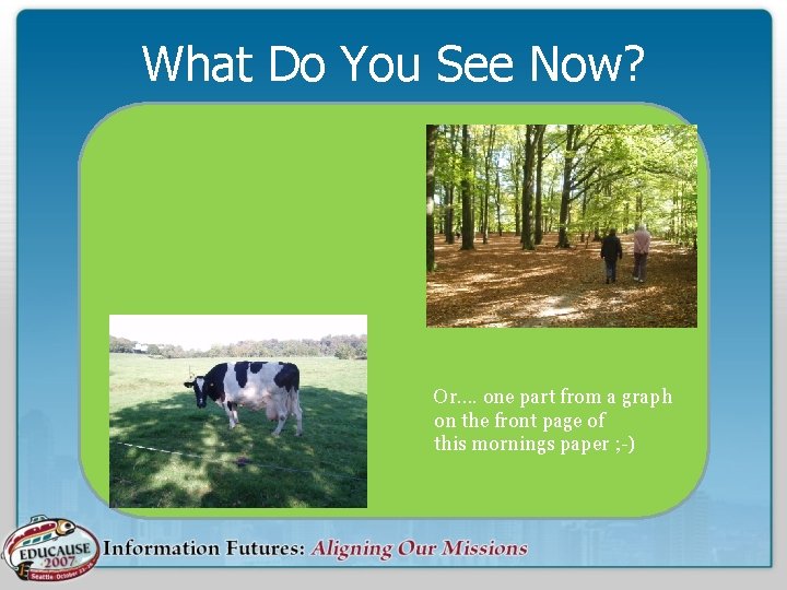 What Do You See Now? Or…. one part from a graph on the front