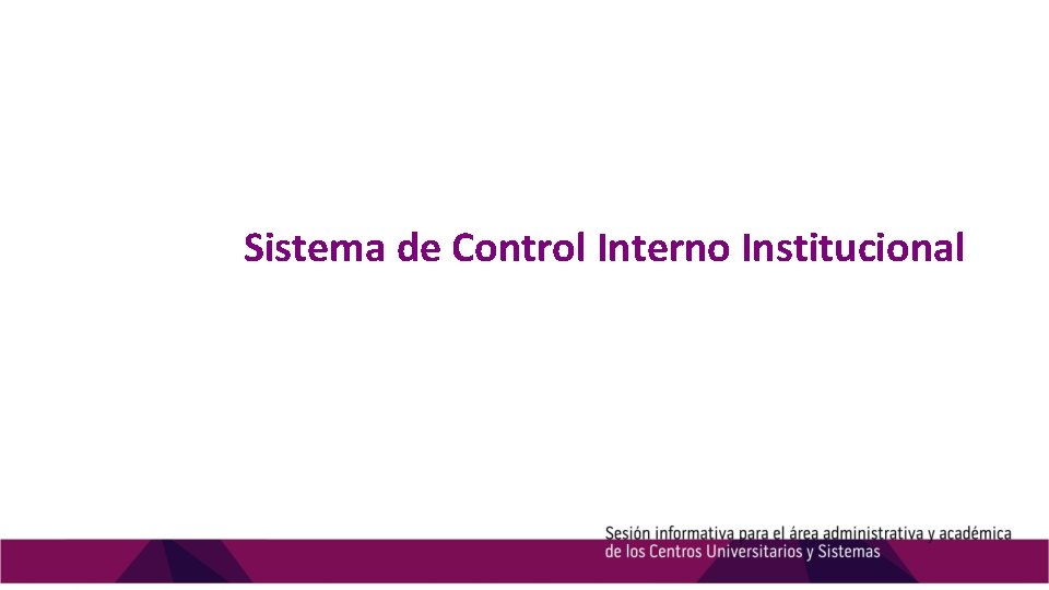 Sistema de Control Interno Institucional 