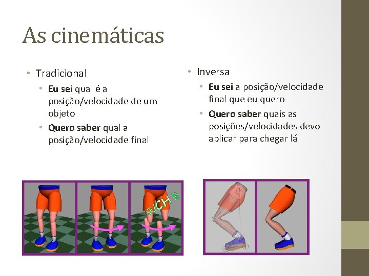 As cinemáticas • Tradicional • Eu sei qual é a posição/velocidade de um objeto