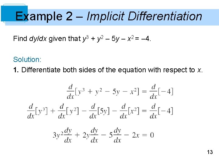 Differentiation Copyright Cengage Learning All Rights Reserved Implicit