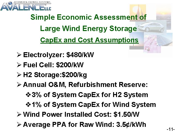 Simple Economic Assessment of Technology Value Proposition Large Wind Energy Storage Cap. Ex and