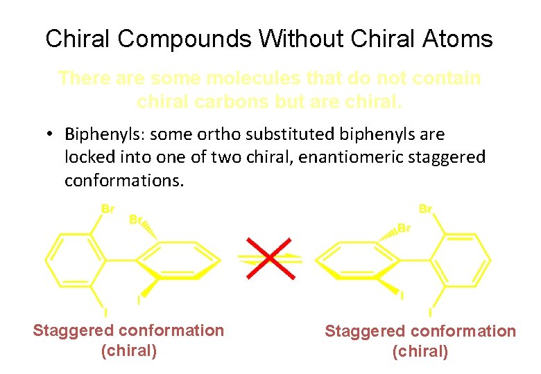 Chiral Compounds Without Chiral Atoms There are some molecules that do not contain chiral