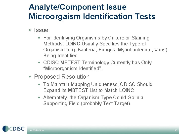 Analyte/Component Issue Microorgaism Identification Tests • Issue § For Identifying Organisms by Culture or Analyte/Component Issue Microorgaism Identification Tests • Issue § For Identifying Organisms by Culture or