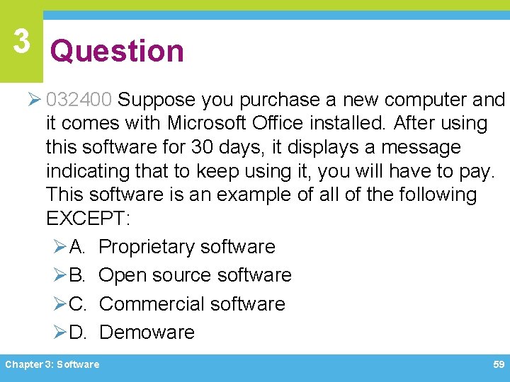 3 Question Ø 032400 Suppose you purchase a new computer and it comes with 3 Question Ø 032400 Suppose you purchase a new computer and it comes with