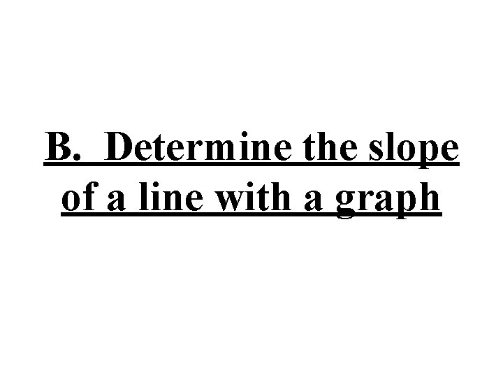 B. Determine the slope of a line with a graph 