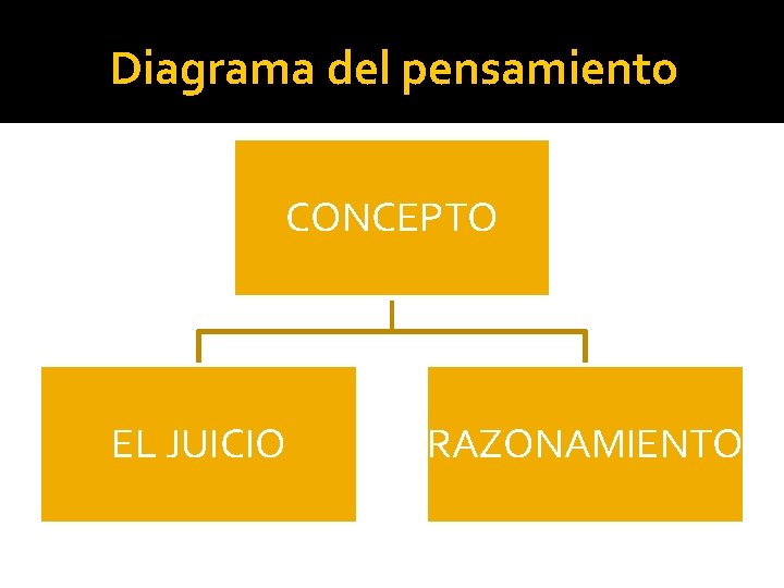 Diagrama del pensamiento CONCEPTO EL JUICIO RAZONAMIENTO 