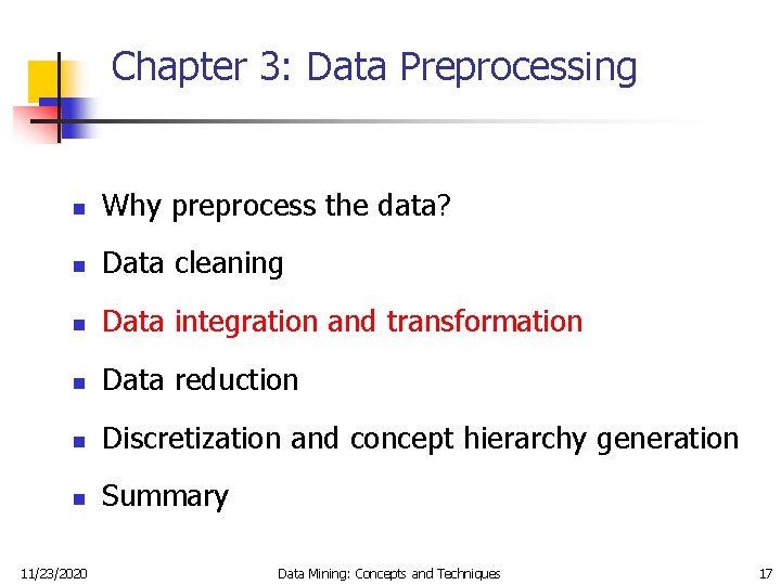 Data Mining Concepts and Techniques Slides for Textbook