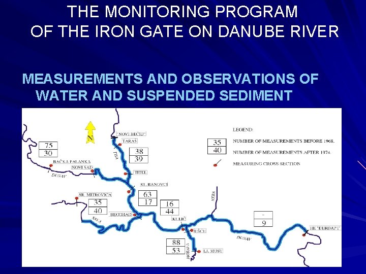 THE MONITORING PROGRAM OF THE IRON GATE ON DANUBE RIVER MEASUREMENTS AND OBSERVATIONS OF