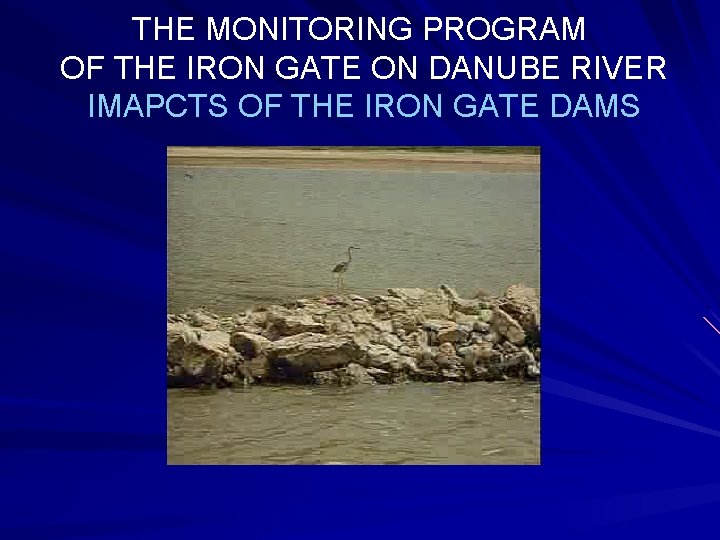 THE MONITORING PROGRAM OF THE IRON GATE ON DANUBE RIVER IMAPCTS OF THE IRON