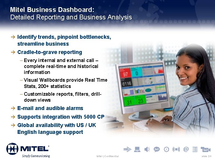 Mitel Business Dashboard: Detailed Reporting and Business Analysis à Identify trends, pinpoint bottlenecks, streamline