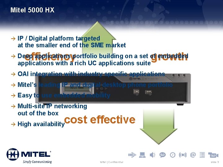 Mitel 5000 HX à IP / Digital platform targeted at the smaller end of