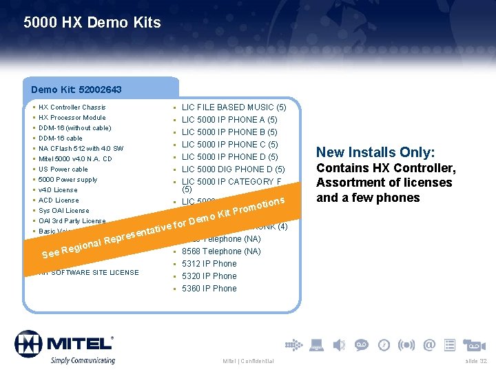 5000 HX Demo Kits Demo Kit: 52002643 § HX Controller Chassis § LIC FILE