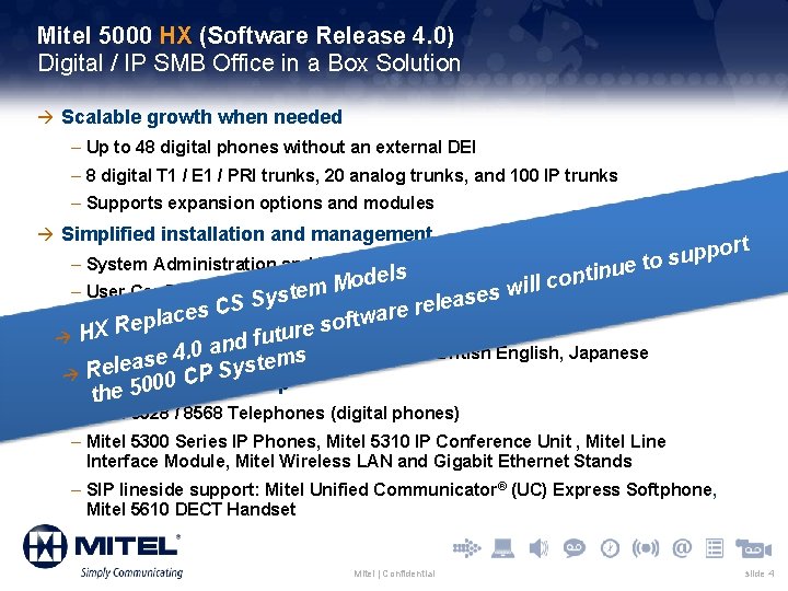 Mitel 5000 HX (Software Release 4. 0) Digital / IP SMB Office in a