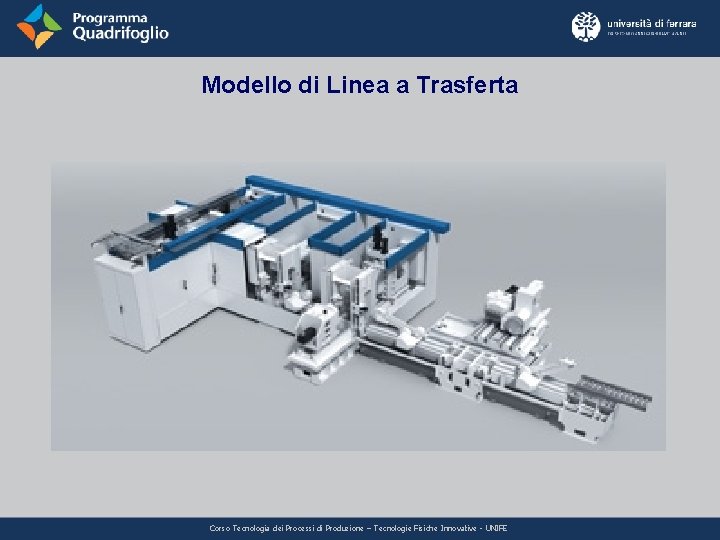 Modello di Linea a Trasferta Corso Tecnologia dei Processi di Produzione – Tecnologie Fisiche