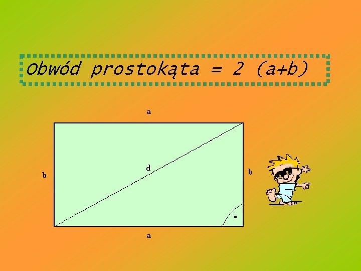 Obwód prostokąta = 2 (a+b) 