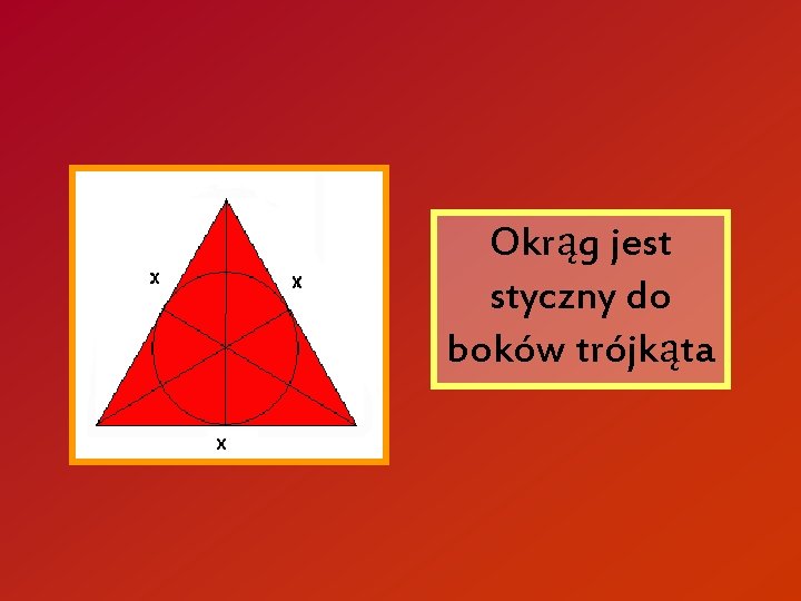 Okrąg jest styczny do boków trójkąta 