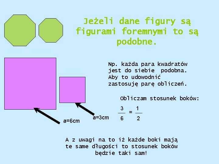 Jeżeli dane figury są figurami foremnymi to są podobne. Np. każda para kwadratów jest