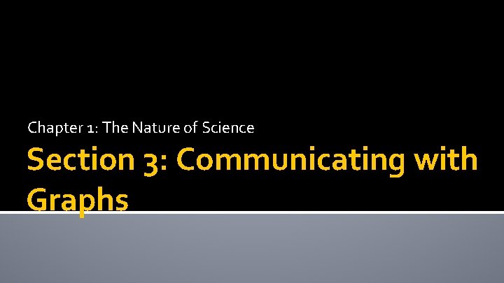 Chapter 1: The Nature of Science Section 3: Communicating with Graphs 