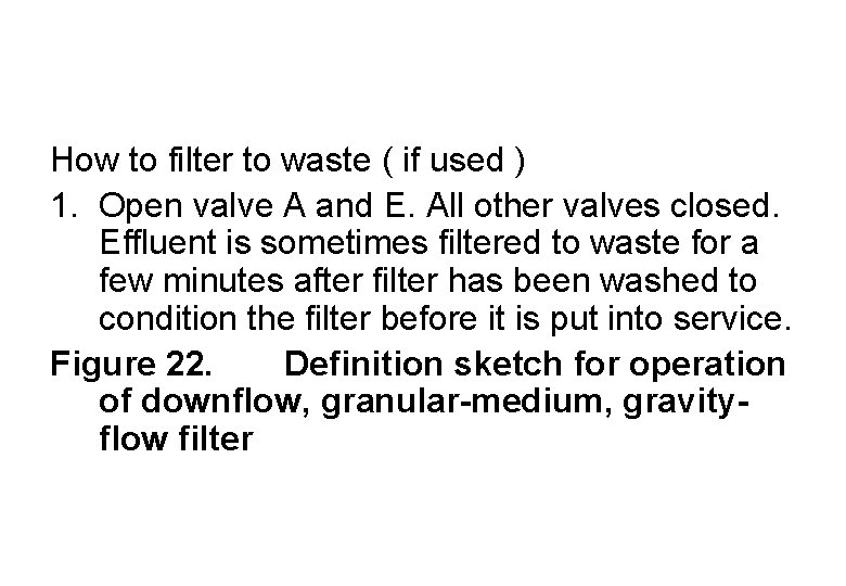 How to filter to waste ( if used ) 1. Open valve A and