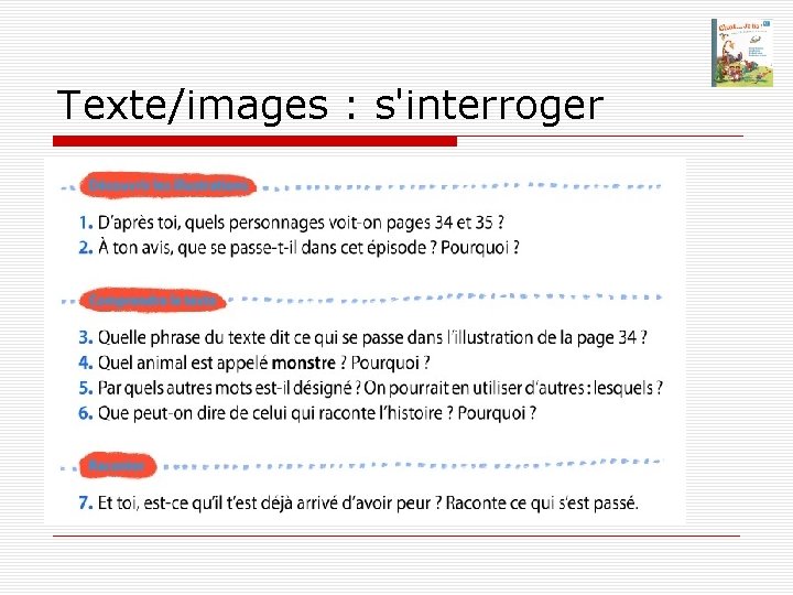 Texte/images : s'interroger 