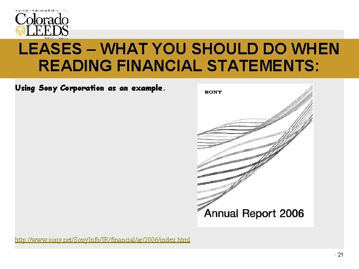 LEASES – WHAT YOU SHOULD DO WHEN READING FINANCIAL STATEMENTS: Using Sony Corporation as