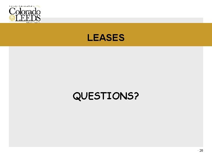 LEASES QUESTIONS? · 28 