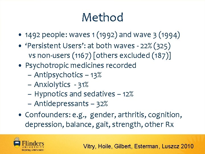 Method • 1492 people: waves 1 (1992) and wave 3 (1994) • ‘Persistent Users’: