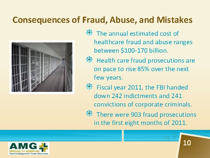 Consequences of Fraud, Abuse, and Mistakes The annual estimated cost of healthcare fraud and