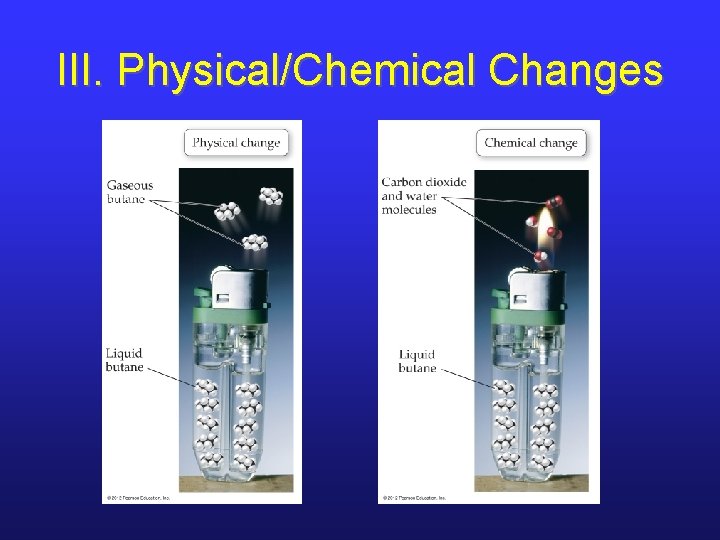 III. Physical/Chemical Changes III. Physical/Chemical Changes