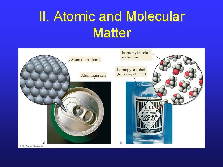 II. Atomic and Molecular Matter II. Atomic and Molecular Matter