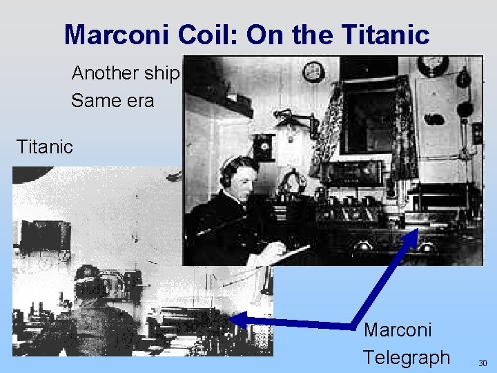 Marconi Coil: On the Titanic Another ship Same era Titanic Marconi Telegraph 30 