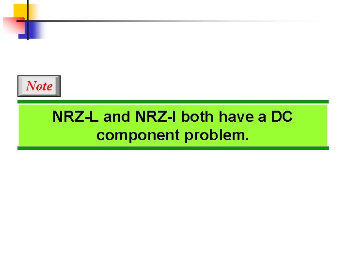 Note NRZ-L and NRZ-I both have a DC component problem. 