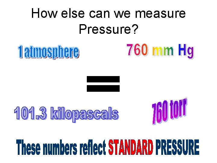How else can we measure Pressure? 