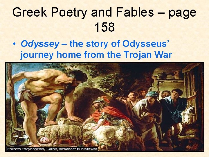 Greek Poetry and Fables – page 158 • Odyssey – the story of Odysseus’