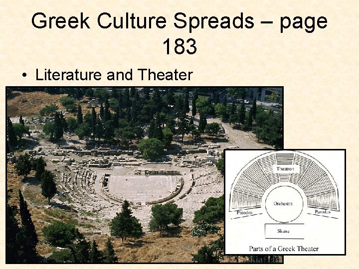 Greek Culture Spreads – page 183 • Literature and Theater 