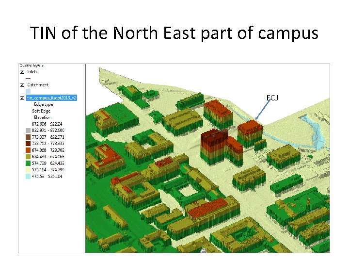 TIN of the North East part of campus ECJ 