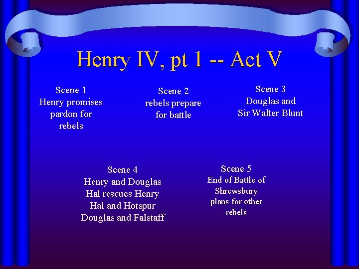 Henry IV, pt 1 -- Act V Scene 1 Henry promises pardon for rebels