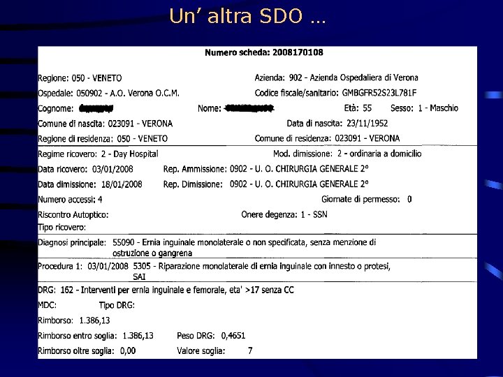 Un’ altra SDO … 