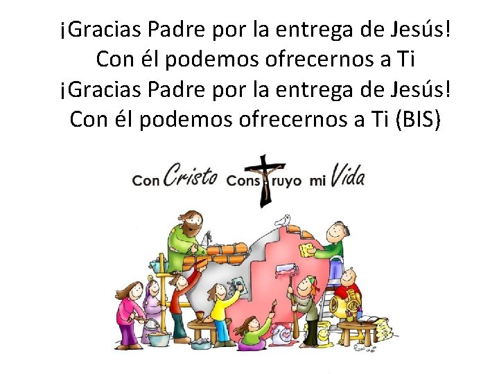 ¡Gracias Padre por la entrega de Jesús! Con él podemos ofrecernos a Ti (BIS)